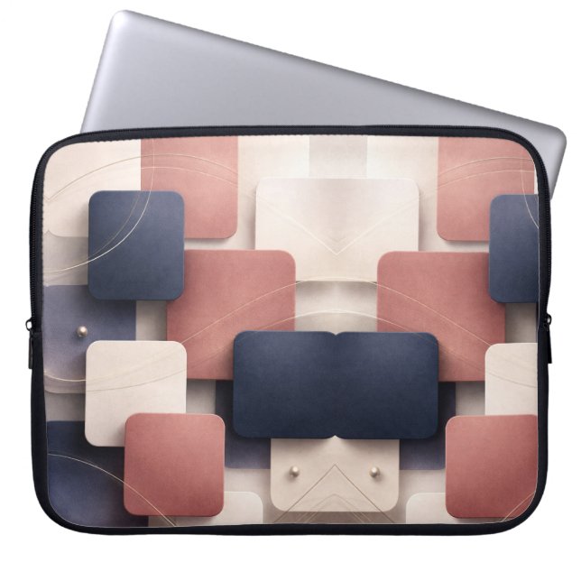 Capa Para Notebook Soft edged-cubes with metallic accents AI art  (Frente)