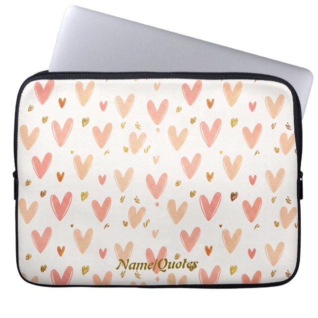 Capa Para Notebook Soft Pink Hearts Seamless Pattern (Frente)