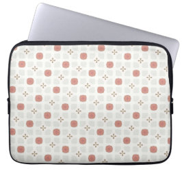 Capa Para Notebook Soft red and beige floral geometric tile pattern