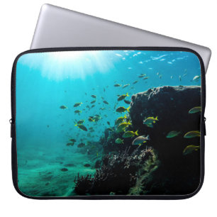 Capa Para Notebook Sol e Peixes Tropicais