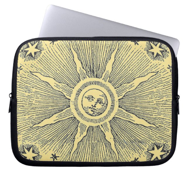 Capa Para Notebook Sol Estrelas Antigo Céu Noturno Zodíaco Medieval (Frente)