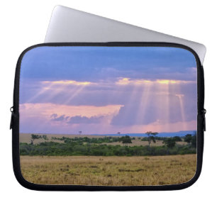 Capa Para Notebook Sol se pondo no Masai Mara.