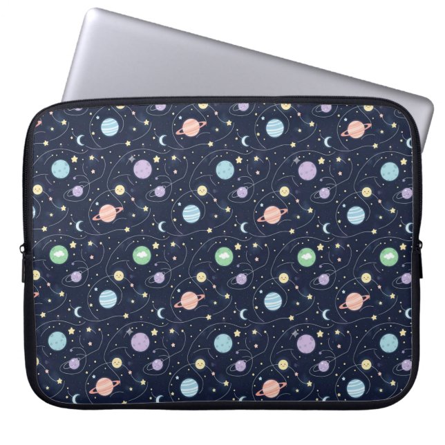 Capa Para Notebook Solar System Planets Seamless Pattern (Frente)