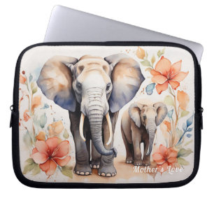 Capa Para Notebook Soletra-Elefante Única, Mãe e Criança, Floral