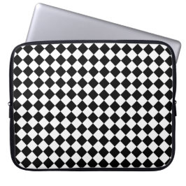 Capa Para Notebook Solid Black and White Chevron Pattern