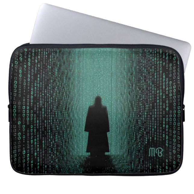 Capa Para Notebook Sombras Cibernéticas do Corredor da Matriz Digital (Frente)