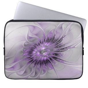 Capa Para Notebook Sonho de Flor de Lavanda Arte Fractal Abstrato Mod