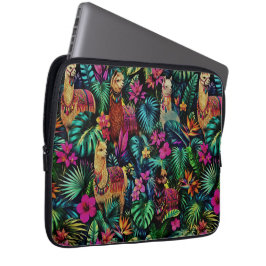Capa Para Notebook Sonho de Llama na Selva Padrão de Superfície Perfe