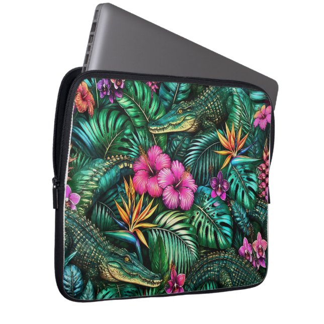 Capa Para Notebook Sonho de Selva de Crocodilo Padrão de Superfície P (Frente Esquerda)
