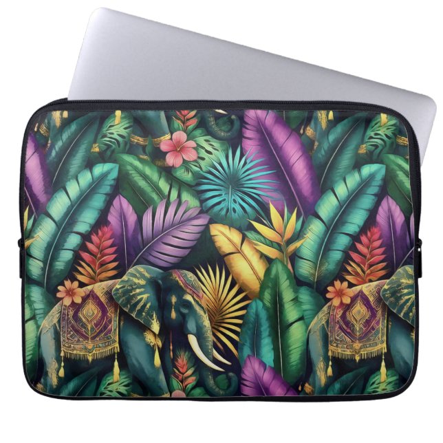 Capa Para Notebook Sonhos da Selva do Elefante Indiano Superfície Sem (Frente)