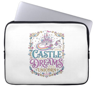 Capa Para Notebook Sonhos do Castelo do Unicórnio Unicórnio Fundo Bra