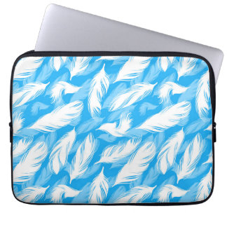 Capa Para Notebook Sophisticated Feather Design On A Bright Blue