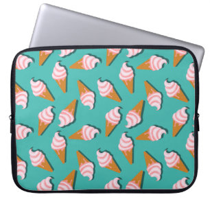 Capa Para Notebook Sorvete de cones de waffle e padrão de iogurte con