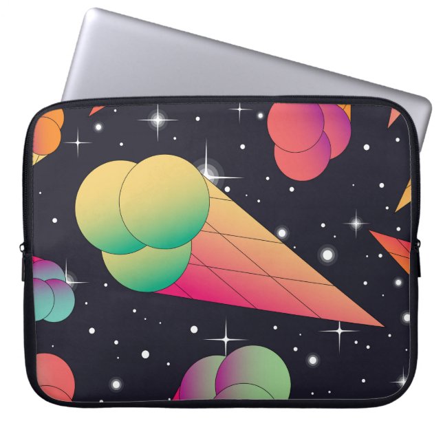 Capa Para Notebook Sorvete Retroativo, Neon Cósmico. (Frente)