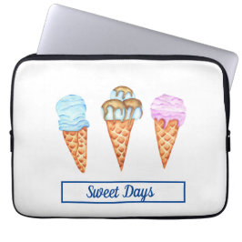 Capa Para Notebook Sorvetes coloridos engraçados e fofos