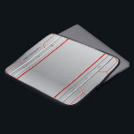 Capa Para Notebook sotaque design vermelho metálico prateado<br><div class="desc">Imagem de um design geométrico metálico-prateado com sotaques vermelhos. Legal design de masculino moderno.</div>