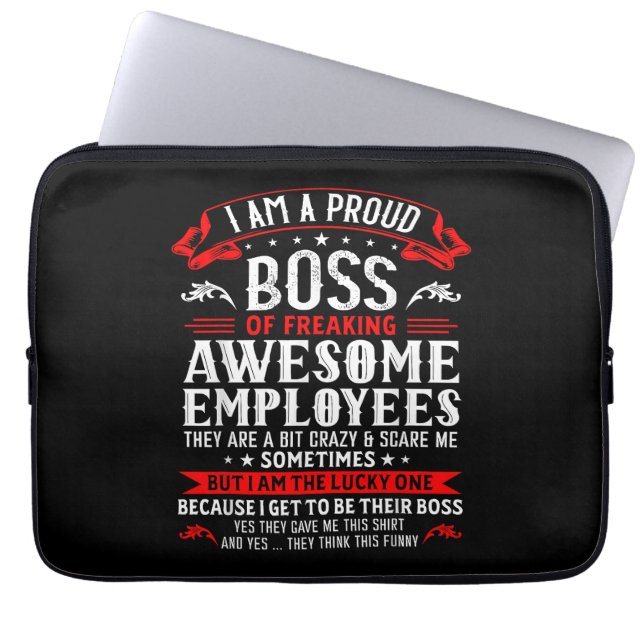 Capa Para Notebook Sou Um Chefe Orgulhoso De Empregados Incríveis. (Frente)