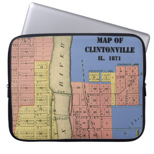 Capa Para Notebook South Elgin Illinois Clintonville Map Art 1871