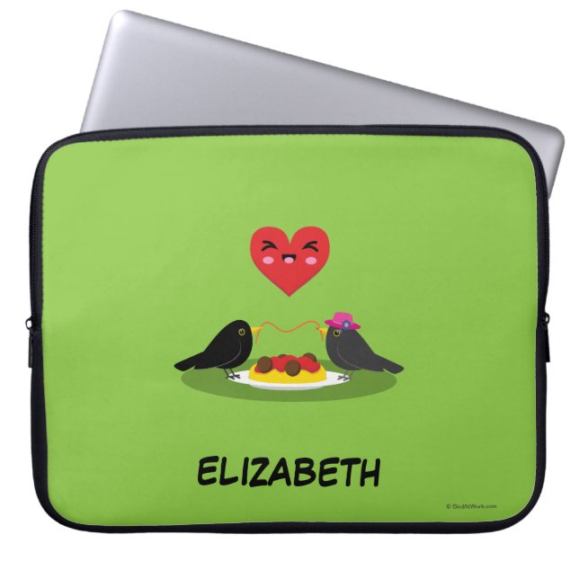 Capa Para Notebook Spaghetti Meatball Data Romântica | Adicione seu n (Frente)