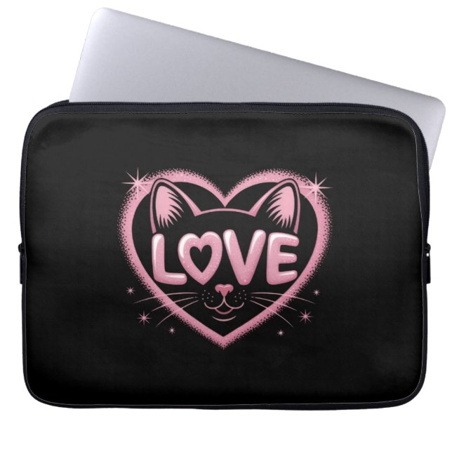 Capa Para Notebook Sparkling Cat Love (Frente)