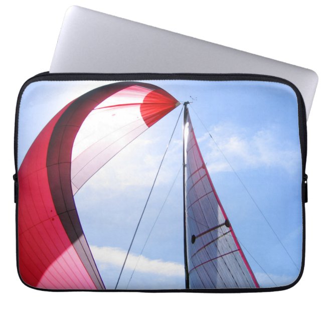 Capa Para Notebook Spinnaker vermelho com Sun (Frente)