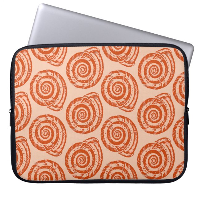 Capa Para Notebook Spiral Seashell Block Impressão, Coral Orange (Frente)
