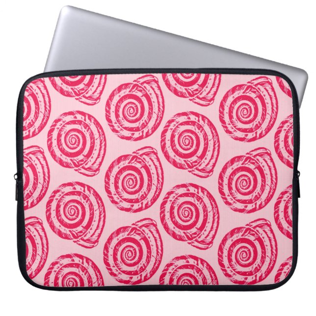 Capa Para Notebook Spiral Seashell Block Impressão, Coral Rosa e Fuch (Frente)