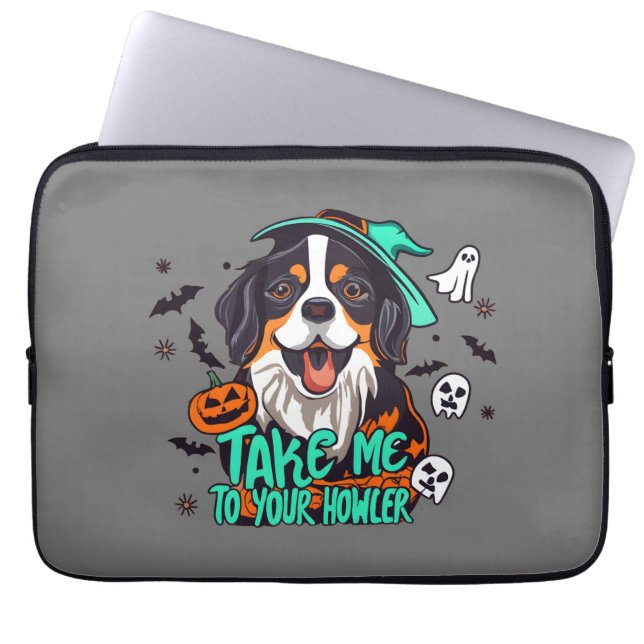 Capa Para Notebook Spooky Bernese Halloween : Leve-me ao seu Howler (Frente)