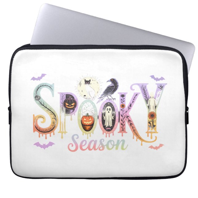 Capa Para Notebook Spooky Season Iridescente Halloween (Frente)