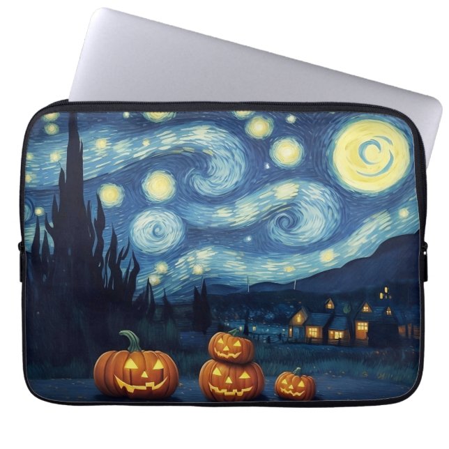 Capa Para Notebook Starry Night Van Gogh Halloween (Frente)
