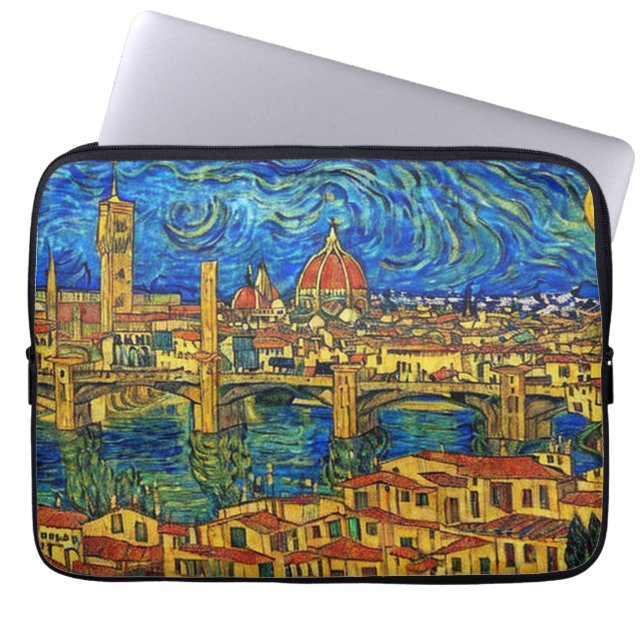 Capa Para Notebook Starry Starry Night Florence Itália (Frente)