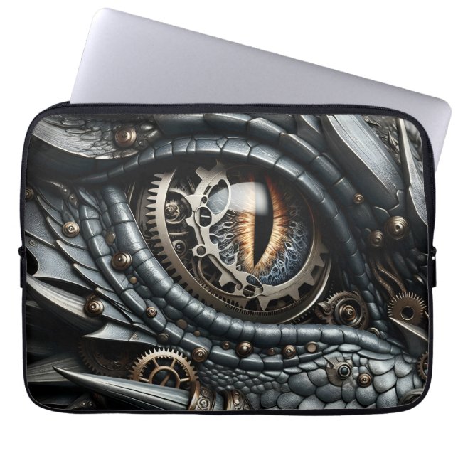 Capa Para Notebook Steampunk Dragon Olho Fechado Ai Art (Frente)