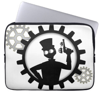 Capa Para Notebook Steampunk Man Segurando Uma Arma Em Gear