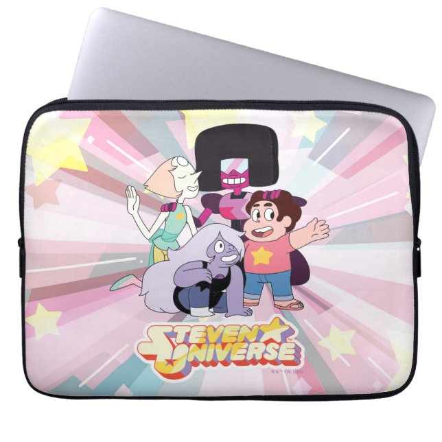 Capa Para Notebook Steven Universe | Grupo Crystal Gem Huddle (Frente)