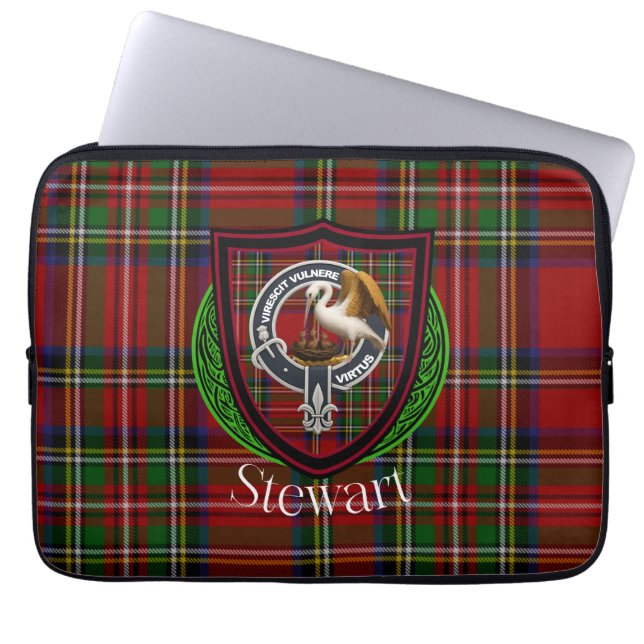Capa Para Notebook Stewart Scottish Clan Tartan and Crest  (Frente)
