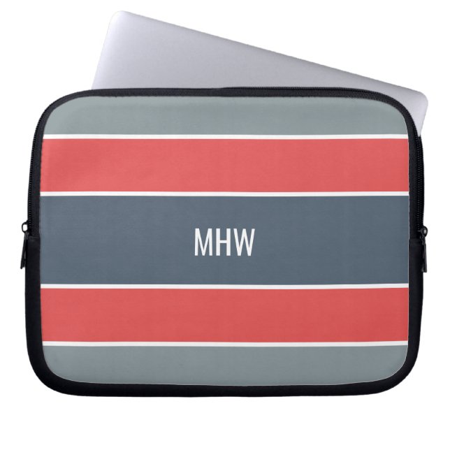 Capa Para Notebook Stripes bolsas de laptop personalizadas de monogra (Frente)