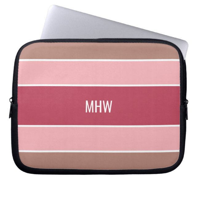 Capa Para Notebook Stripes bolsas de laptop personalizadas de monogra (Frente)