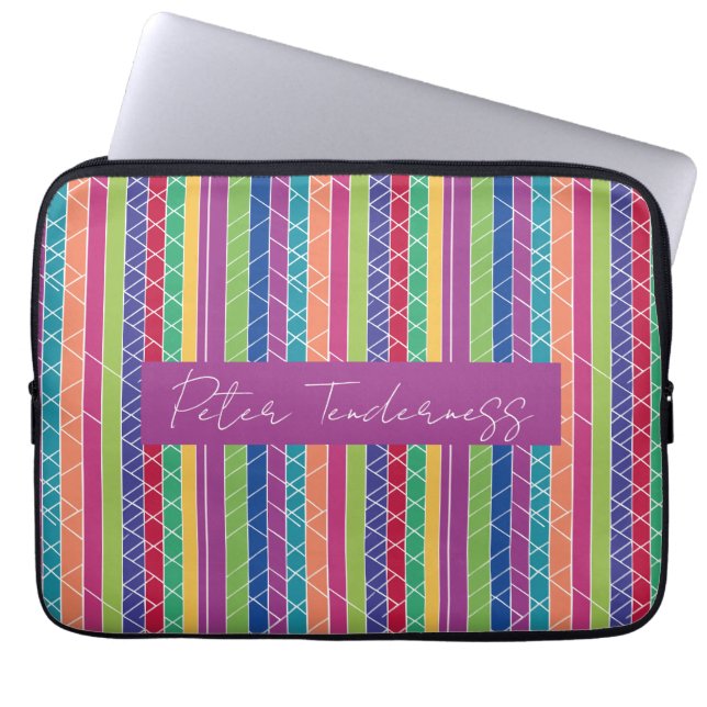 Capa Para Notebook Stripes Coloridas (Frente)