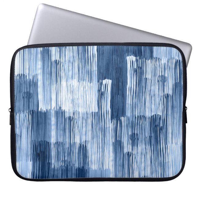 Capa Para Notebook Stripes de Cor da Água Azul: Padrão Geométrico (Frente)