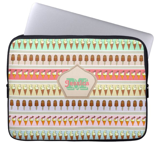 Capa Para Notebook Stripes de sorvete Personalizadas (Frente)