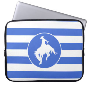 Capa Para Notebook Stripes Real Azul e Branco; Rodeo Cowboy