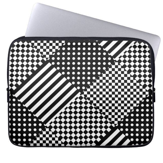 Capa Para Notebook Stripes Verificar Bolinhas Mistura de Design de de (Frente)