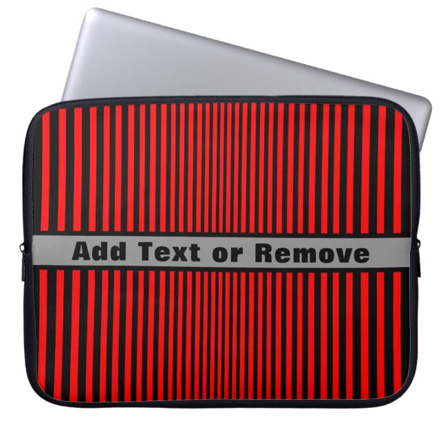 Capa Para Notebook Stripes Vermelhas e Negras - Personalizáveis (Frente)