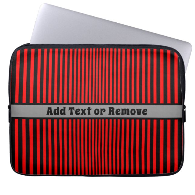 Capa Para Notebook Stripes Vermelhas e Negras - Personalizáveis (Frente)