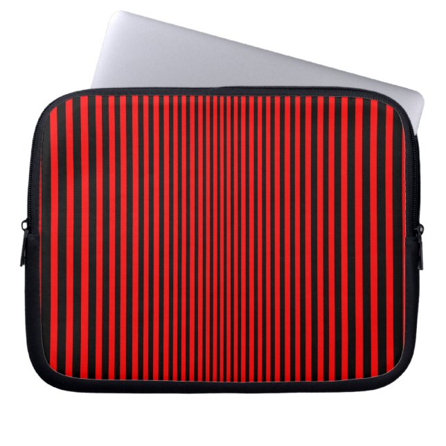 Capa Para Notebook Stripes Vermelhas e Pretas (Frente)