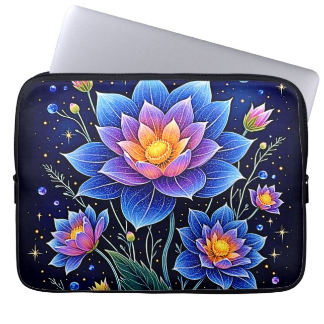 Capa Para Notebook Stuning Cosmic Floral Dreams Design (Frente)