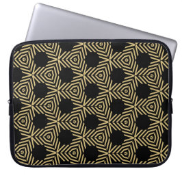 Capa Para Notebook Stylish black and yellow hexagons