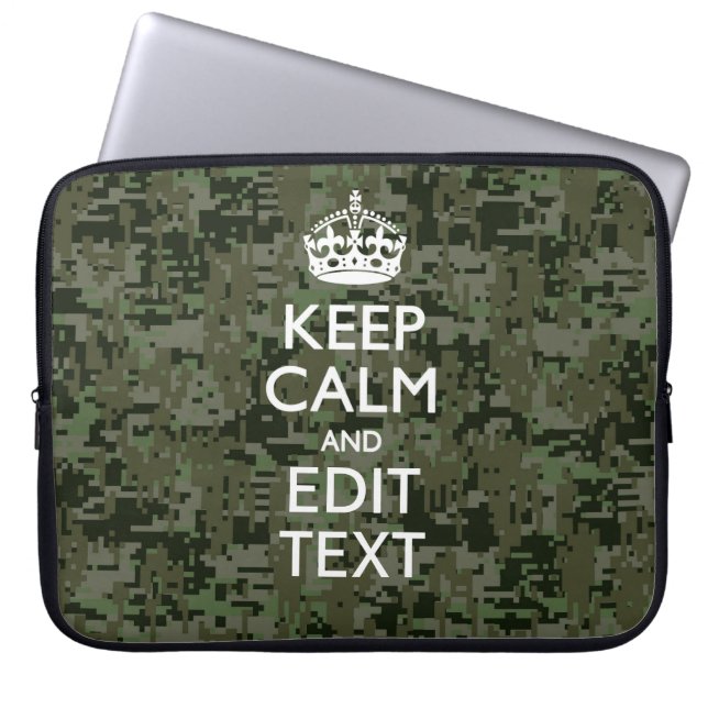 Capa Para Notebook Sua Camuflagem Digital de Texto Woodland Fique Cal (Frente)