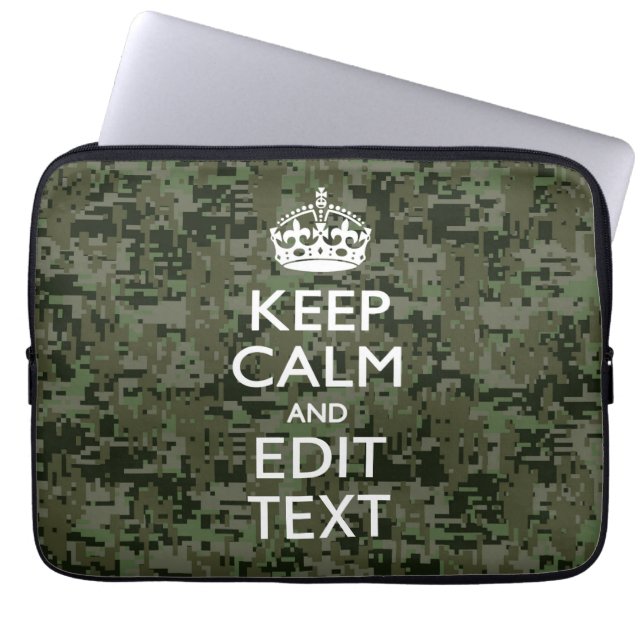 Capa Para Notebook Sua Camuflagem Digital de Texto Woodland Fique Cal (Frente)