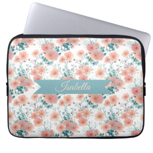 Capa Para Notebook Suave Rosa Floral Personalizado de Primavera Vinta